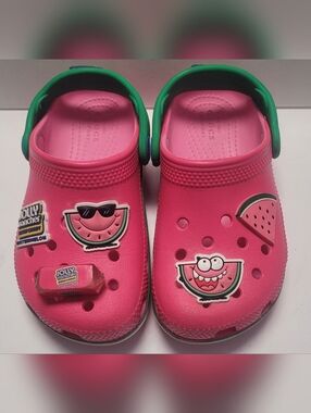 Kids Pink Jolly Rancher Limited Edition Crocs.